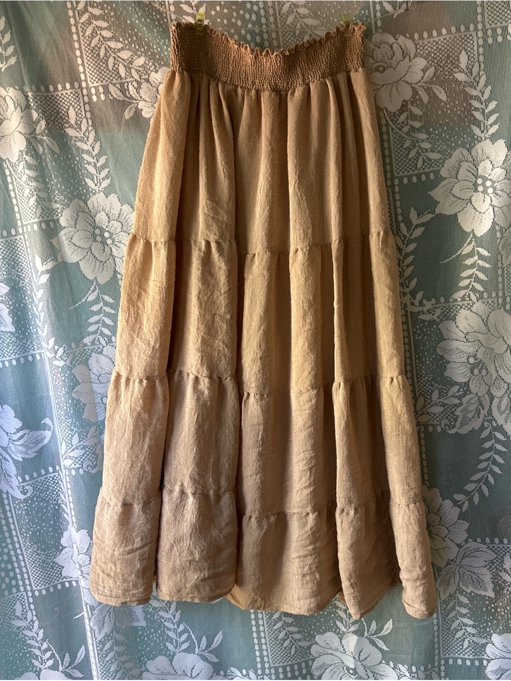 Vintage Tan Tiered Skirt!
